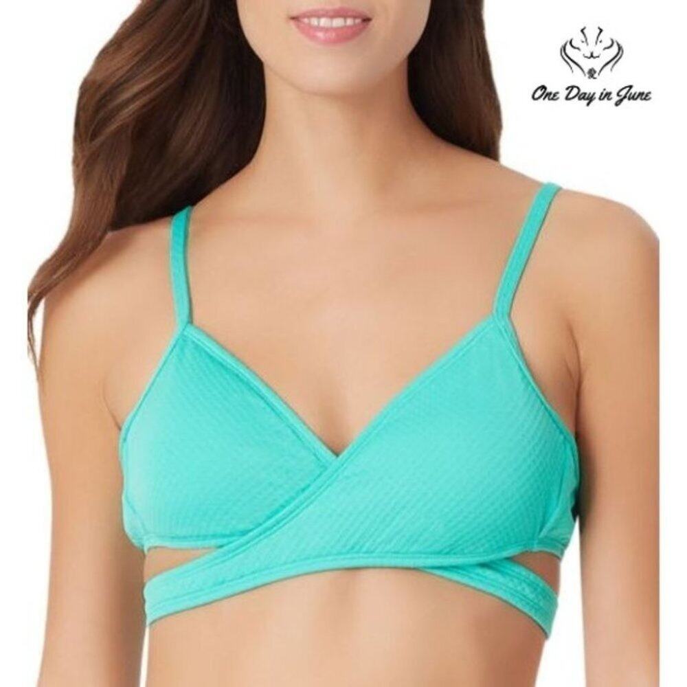 Sugar Beach Textured Bikini Top Size S